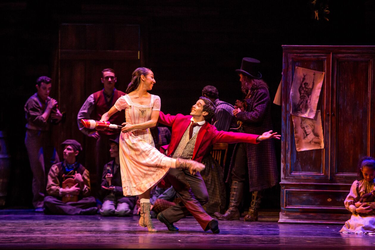 Amanda Assucena is Marie, and Alberto Velazquez is Prince Peter, in the Joffrey Ballet production of Christopher Wheeldon’s “The Nutcracker.” (Photo: Cheryl Mann)